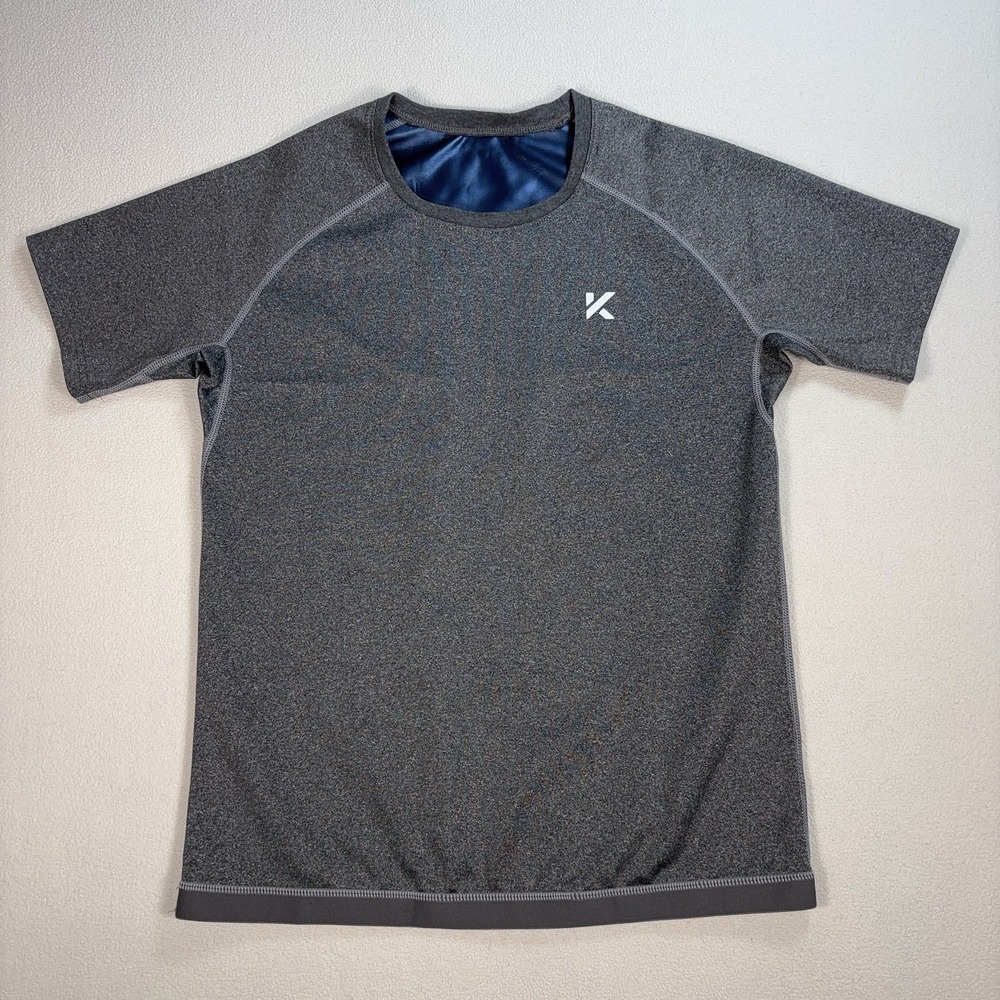 Kewlioo Heat Trapping Sauna T-Shirt Men's M Gray Snug & Tight Fit Gym Workout